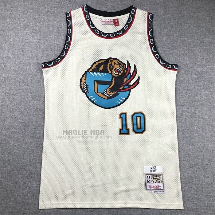 Maglia
 Mike Bibby NO 10 Memphis Grizzlies Mitchell & Ness Chainstitch Crema
